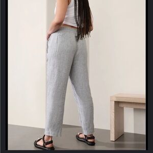 ATHLETA Retreat Linen High Rise Ankle Pant | Grey 851027 Size XL
